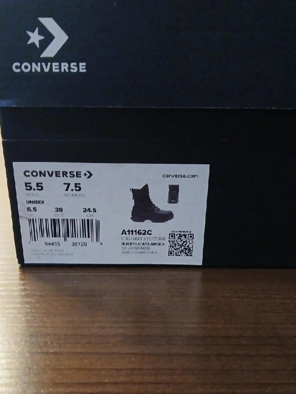Converse Black Lace-Up Men's Combat Boots